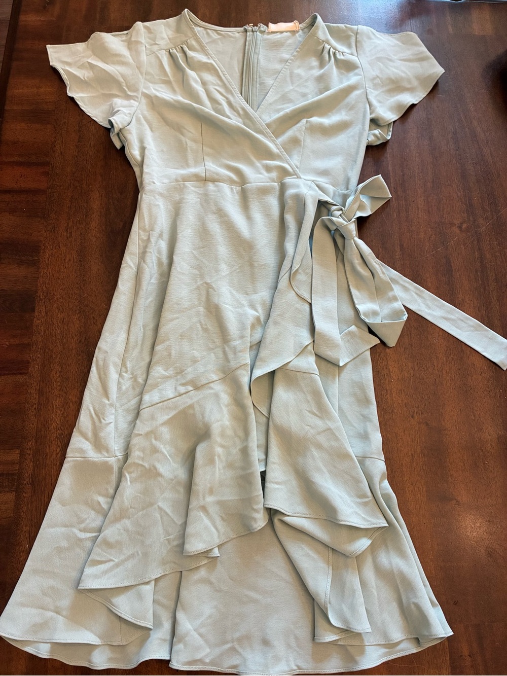 Altar’d State Dress Small Wrap Dress Short Sleeve Mini Mint Green Tie